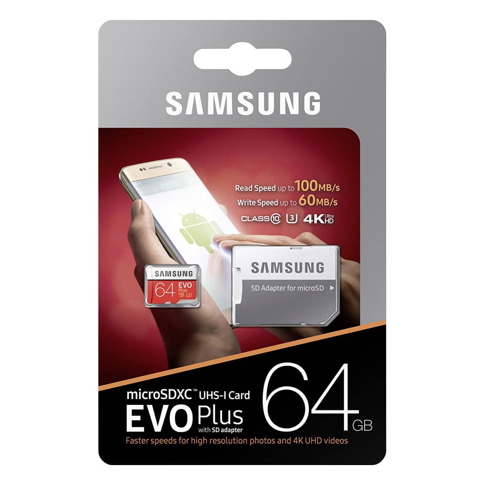 samsung evo plus u3 64gb جعبه کارت حافظه سامسونگ مدل Evo Plus U3 ظرفیت 64 گیگابایت