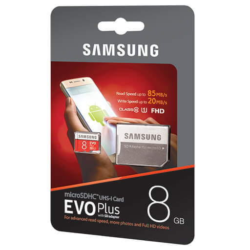 Samsung EVO PLUS U1 8GB جعبه کارت حافظه سامسونگ 8 گیگابایت