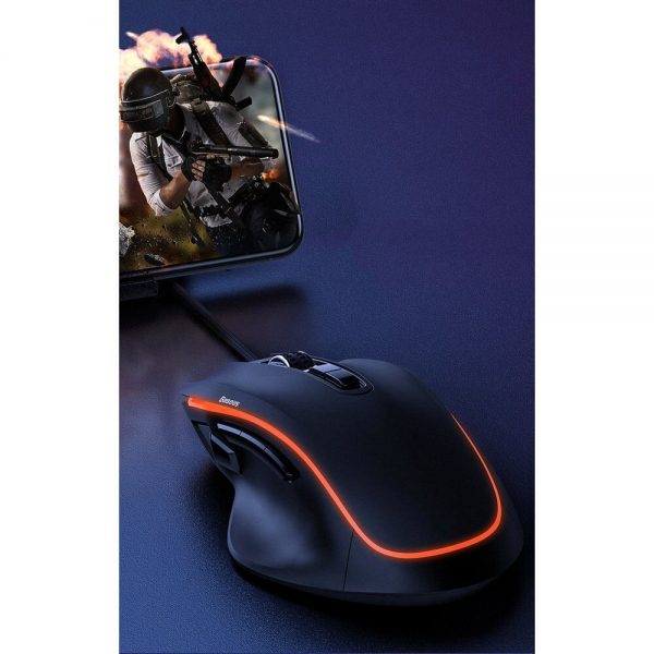 اتصال ماوس گیمینگ باسئوس مدل GAMO GM01 به موبایل
