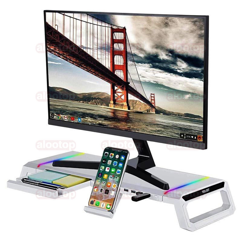 Trust TDESK Gaming hub and Monitor Stand (7) پایه مانیتور گیمینگ تراست TDESK
