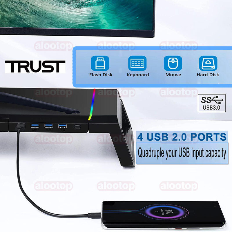 Trust TDESK Gaming hub and Monitor Stand (8) پایه مانیتور گیمینگ تراست TDESK